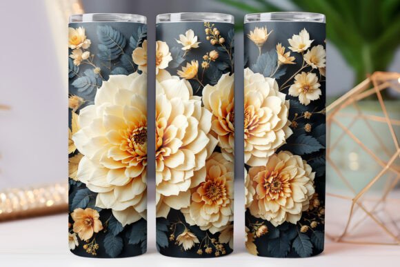 3D Floral Tumbler Wrap Design