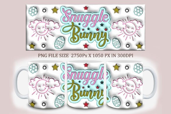 3D Inflated Mug Design Easter PNG Guide