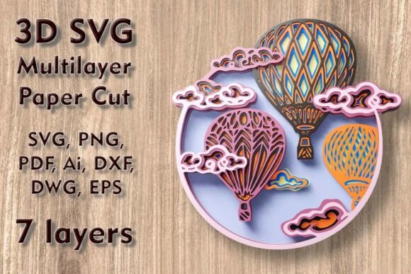 Balloon 3D SVG Multilayer PaperCut Art