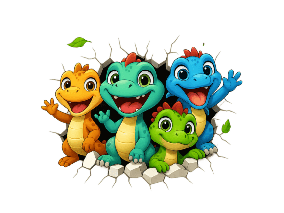 Bringing Prehistoric Play to Life with 3D Dinosaur Colorful Design Kids Png