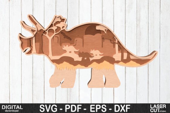 Bringing Prehistory to Life with a Triceratops 3D Layered SVG Design