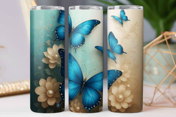 Butterflies 3d Tumbler Wrap 20oz Skinny: Elevating Drinkware with Digital Art
