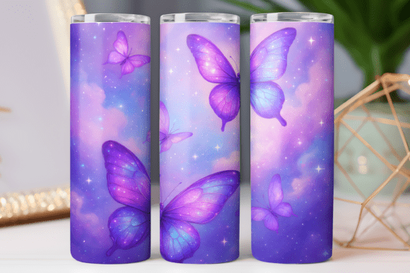 Butterflies 3D Tumbler Wrap Design