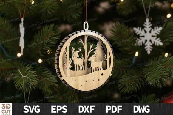 Elevating Holiday Craftsmanship with the Winter Deer Scene Ornament SVG