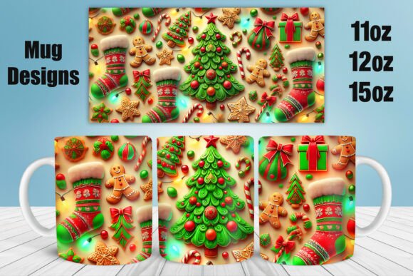 Elevating Holiday Merchandise with 3D Christmas Mug Design PNG Assets