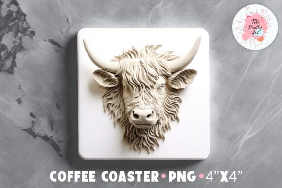 Elevating Home Decor with the Square Coaster 3D Cow Sublimation Design
