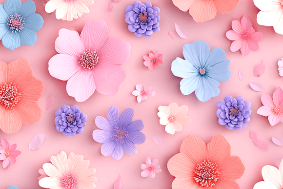 Elevating Visual Identity with Pastel 3D Floral Background Design