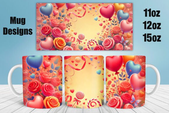 Floral Candy 3D Mug Wrap PNG