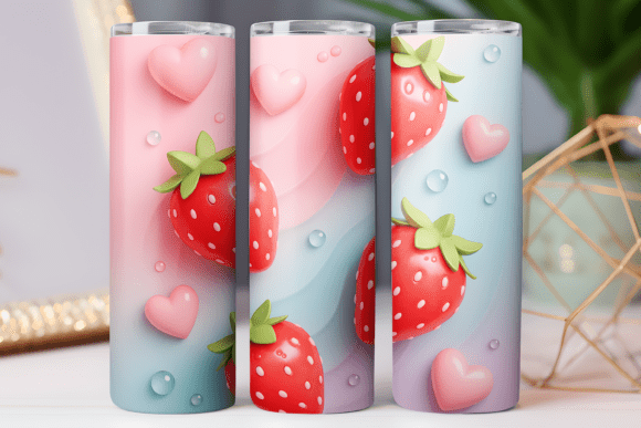 Fruit Print 3D Tumbler Wrap Design