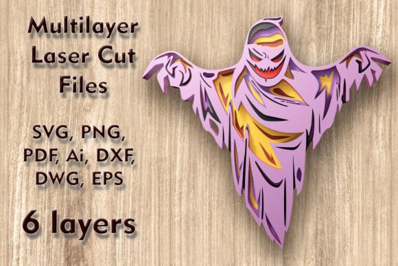 Ghost 3D SVG Halloween Laser Cut Files: A Guide to Multilayer Wall Art