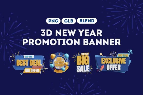 Maximizing Holiday Conversions with the 3D New Year Sale Banner Pack 1