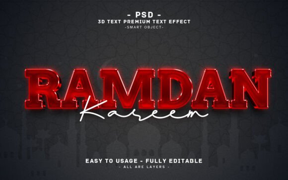 Ramadan Kareem 3D Text Effect Design