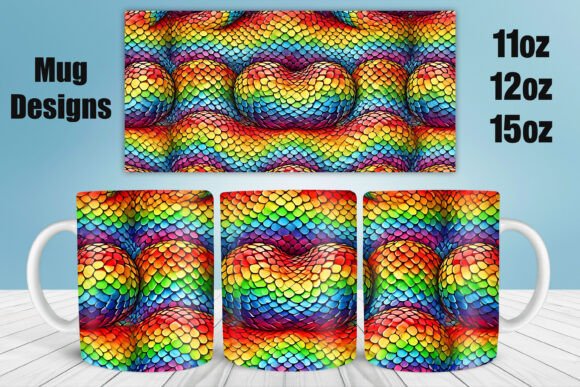 Stunning 3D Mug Pattern Design PNG