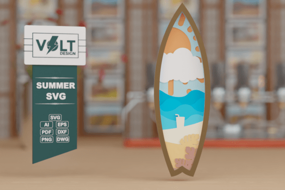 Summer Beach 3D SVG Craft Design Guide