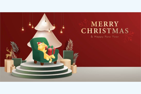 Vector 3D Christmas Banner Design
